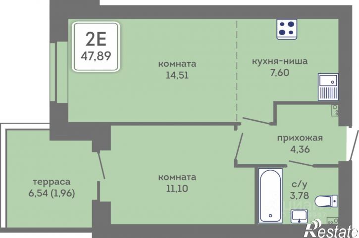2-комн квартира в новом доме Кировоградская улица, 37,  д. 37