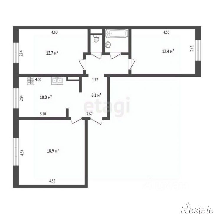 3-комн квартира ул Подводников, 11б,  д. 11б