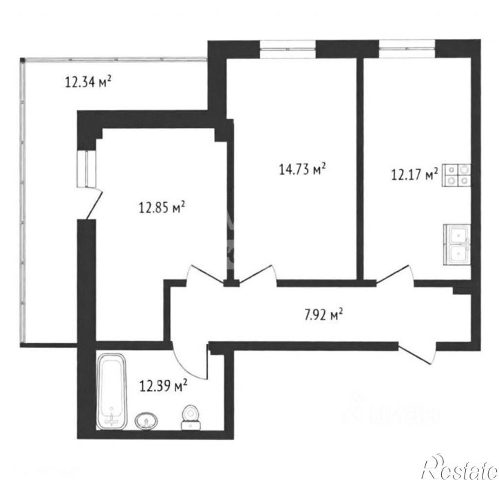 2-комн квартира Полевая улица, 5,  д. 5