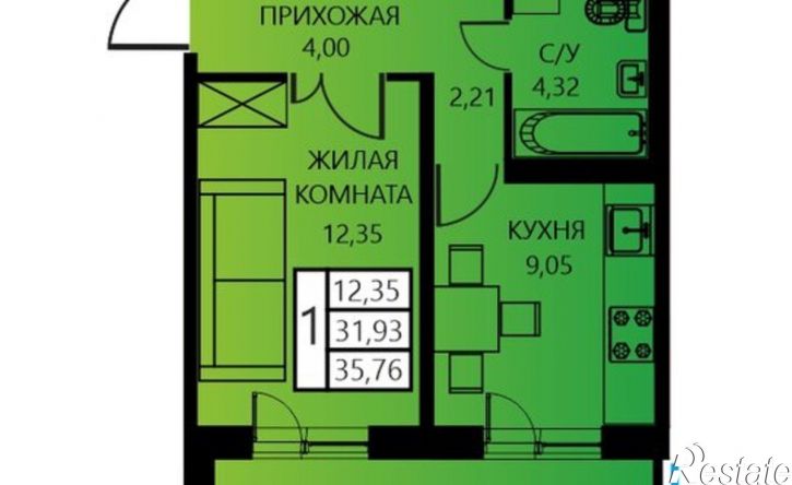 1-комн квартира в новом доме улица Гашкова, 55,  д. 55