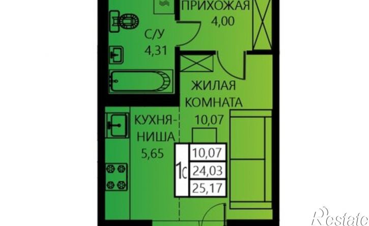 1-комн квартира в новом доме улица Гашкова, 55,  д. 55