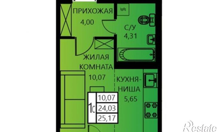1-комн квартира в новом доме ул Гашкова, 55,  д. 55