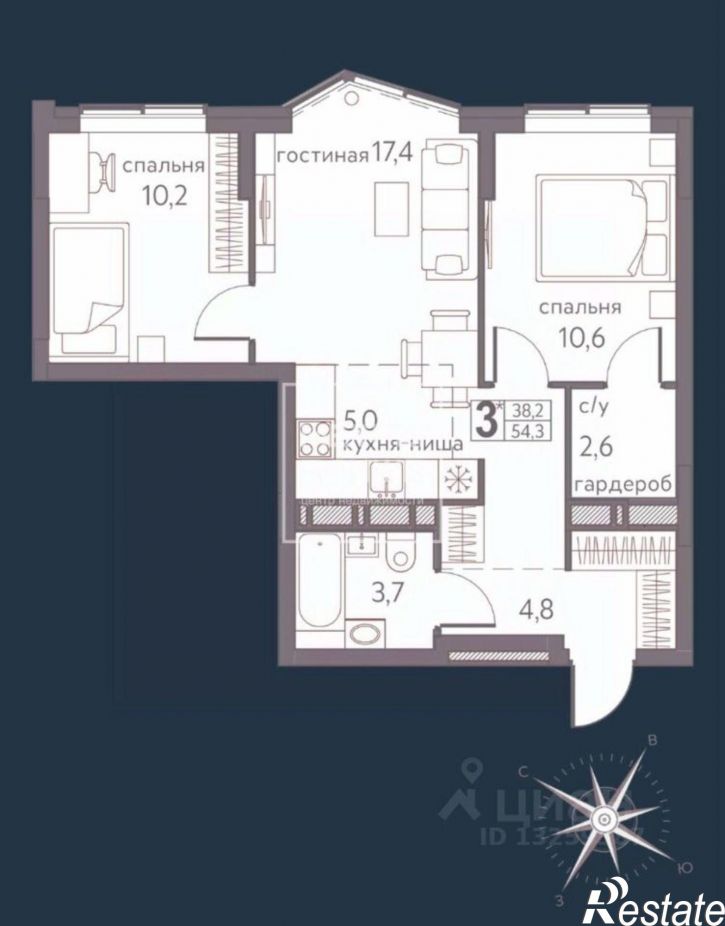 3-комн квартира ул Серебристая, 3а,  д. 3а