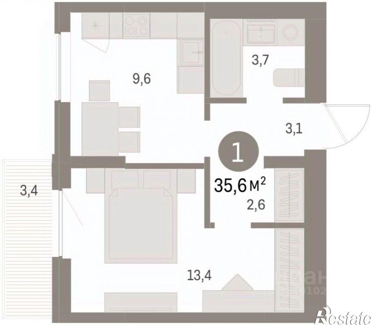 1-комн квартира в новом доме ул Куйбышева, 143,  д. 143