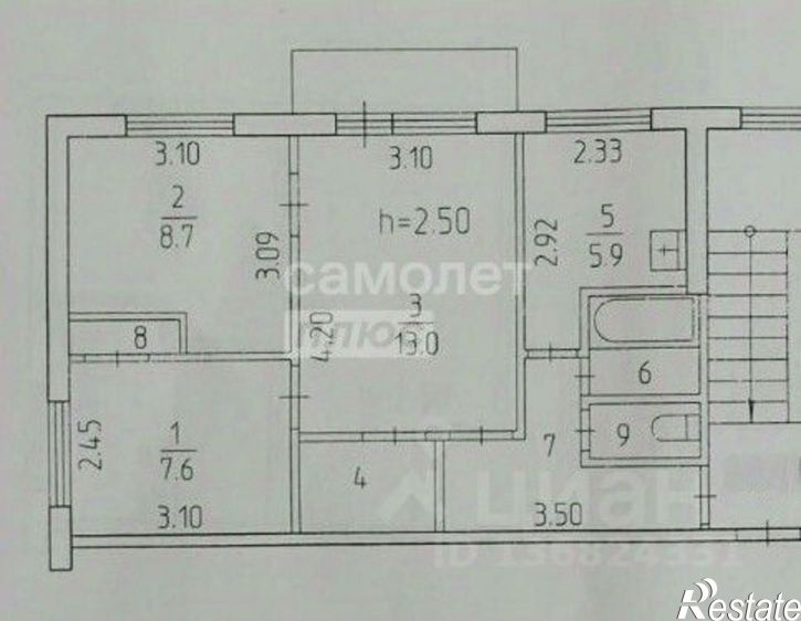3-комн квартира улица Голева, 3,  д. 3