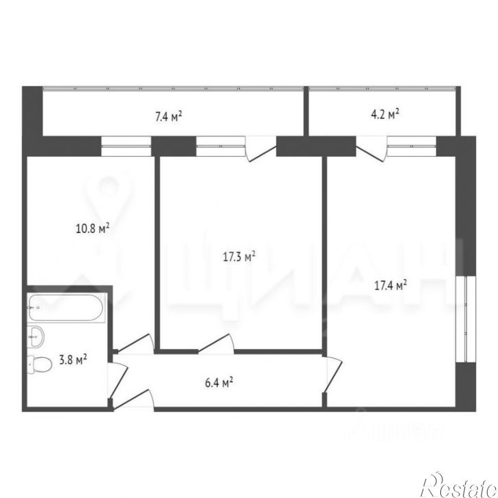 2-комн квартира 2-й Дубровский пер, 6,  д. 6