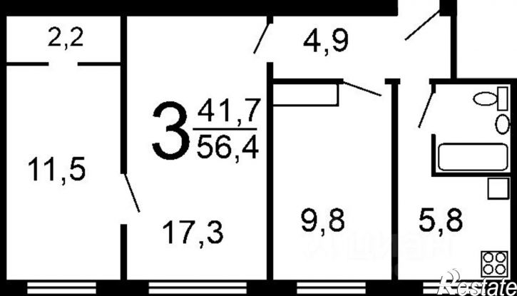 3-комн квартира улица Желябова, 15,  д. 15