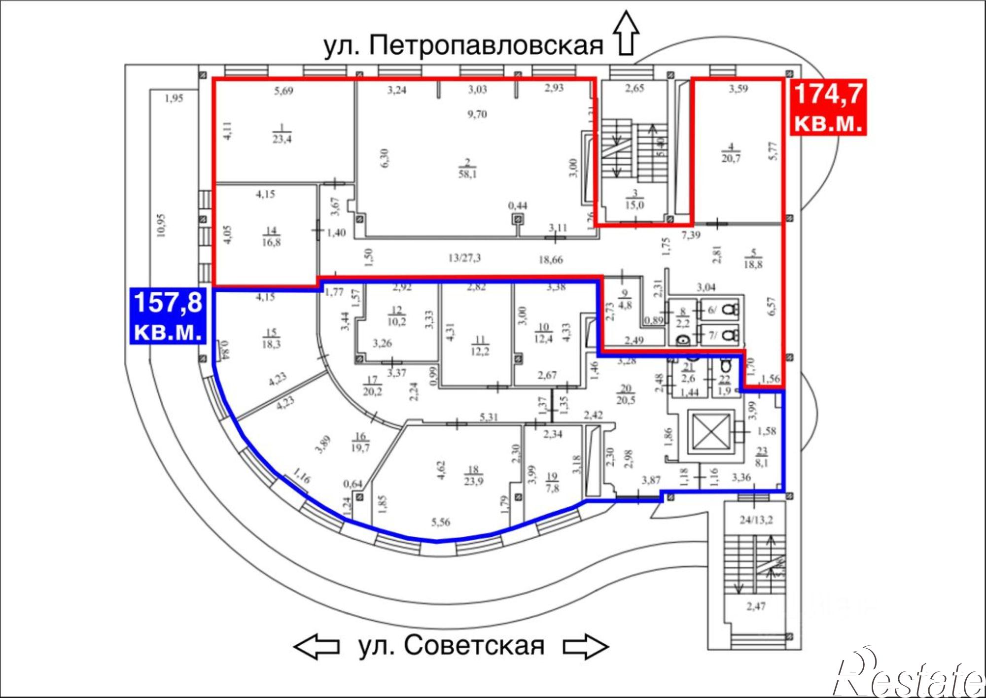 Сдать офис, помещение под офис за 157 000 рублей на ул Советская, 67