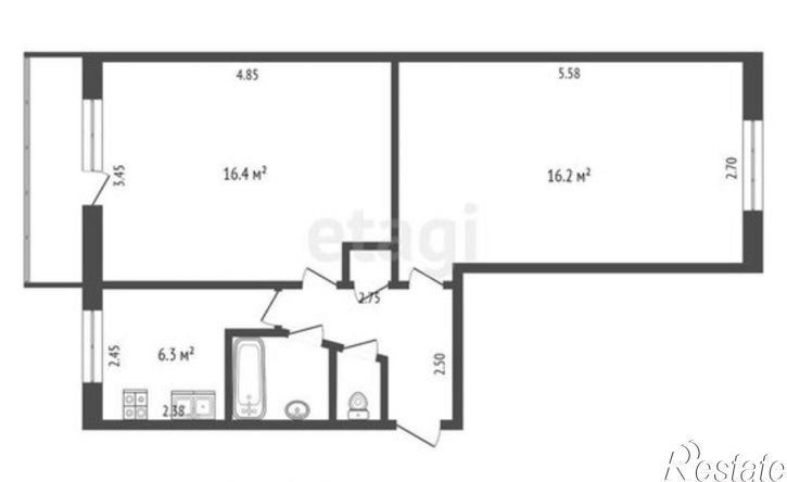 2-комн квартира улица Гашкова, 56 к4,  д. 56 к4