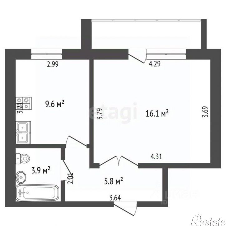 1-комн квартира ул Холмогорская, 4в,  д. 4в