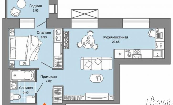 1-комн квартира в новом доме ул Дзержинского, 35б,  д. 35б