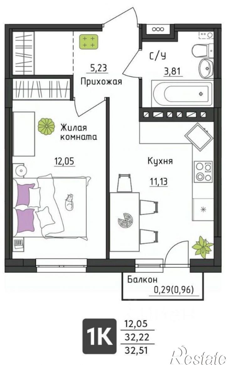 1-комн квартира в новом доме Верхневишерская улица, 43,  д. 43