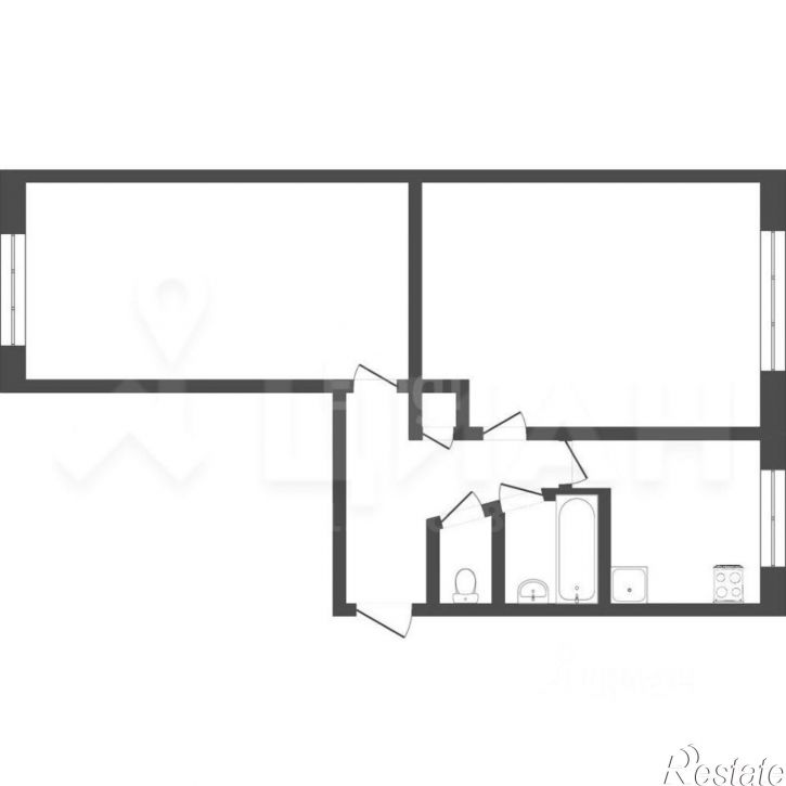 2-комн квартира улица Крупской, 86А,  д. 86А