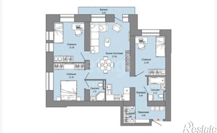 4-комн квартира улица Дзержинского, 31А,  д. 31А