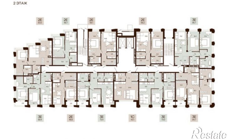 3-комн квартира в новом доме Екатерининская улица, 2,  д. 2