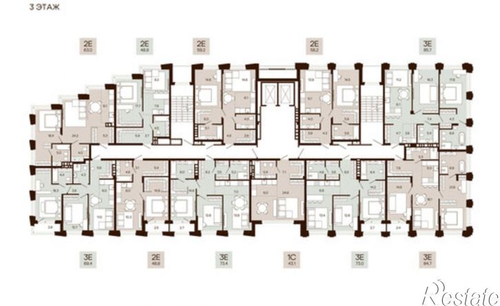 3-комн квартира в новом доме Екатерининская улица, 2,  д. 2