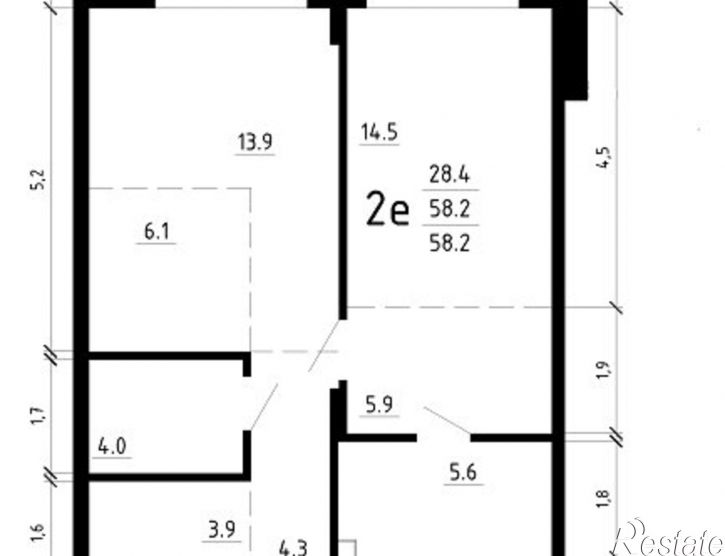 2-комн квартира в новом доме Екатерининская улица, 2,  д. 2