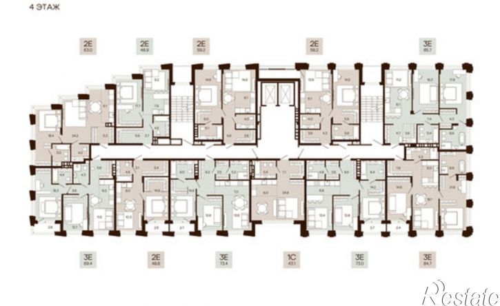 3-комн квартира в новом доме Екатерининская улица, 2,  д. 2