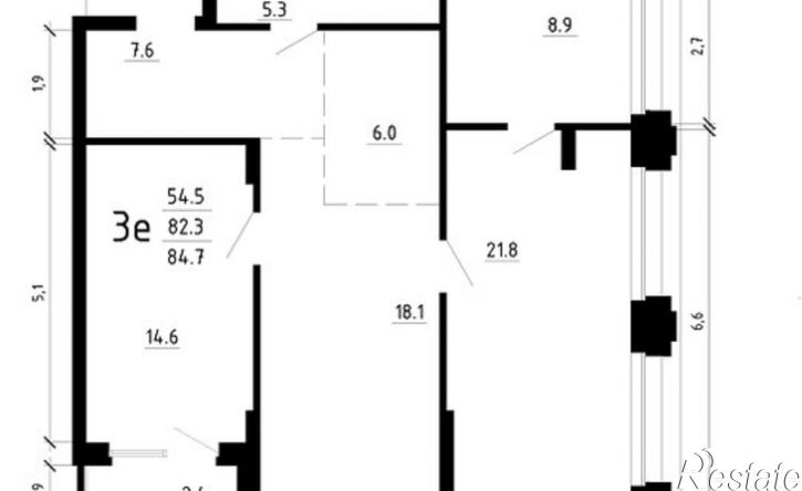 3-комн квартира в новом доме Екатерининская улица, 2,  д. 2
