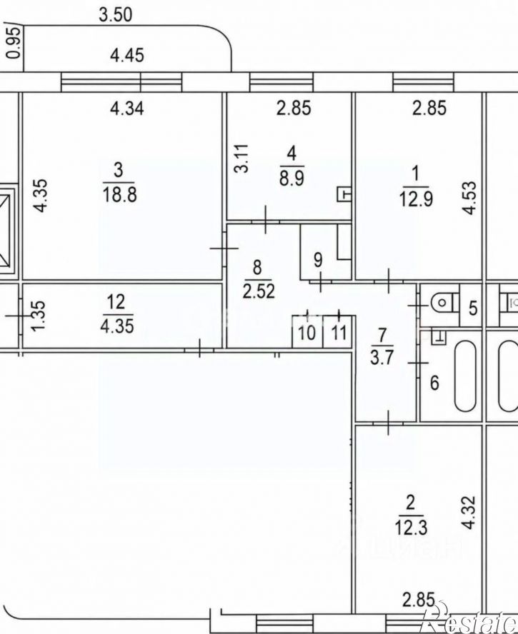 3-комн квартира улица Пономарёва, 14,  д. 14