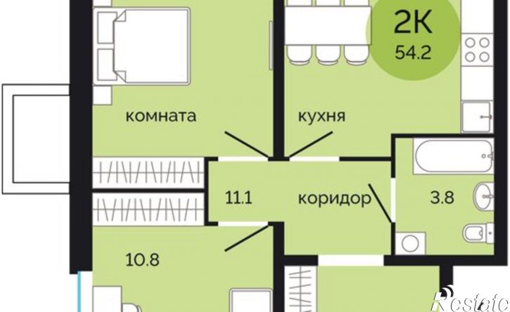 2-комн квартира в новом доме Саранская улица, 5А,  д. 5А