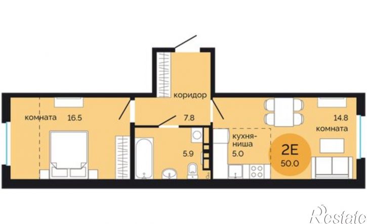 2-комн квартира в новом доме Саранская улица, 5А,  д. 5А
