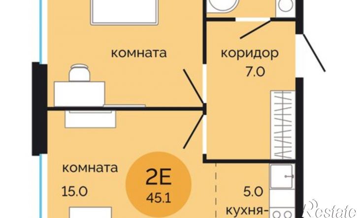 2-комн квартира в новом доме Саранская улица, 5А,  д. 5А