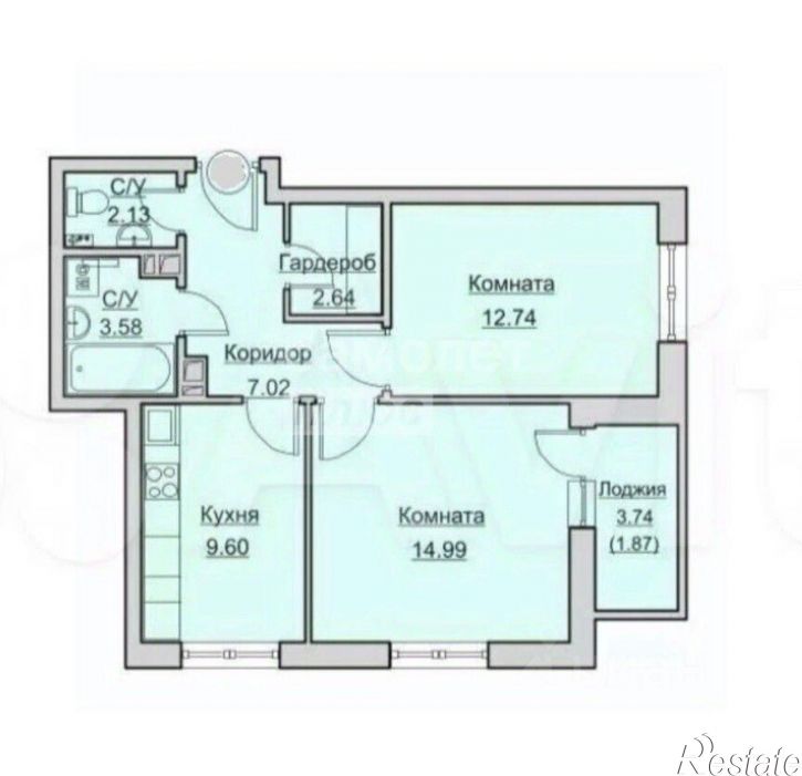 2-комн квартира улица Гусарова, 5А,  д. 5А