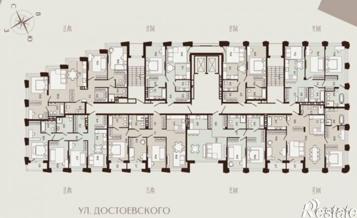 3-комн квартира в новом доме Екатерининская улица, 2,  д. 2