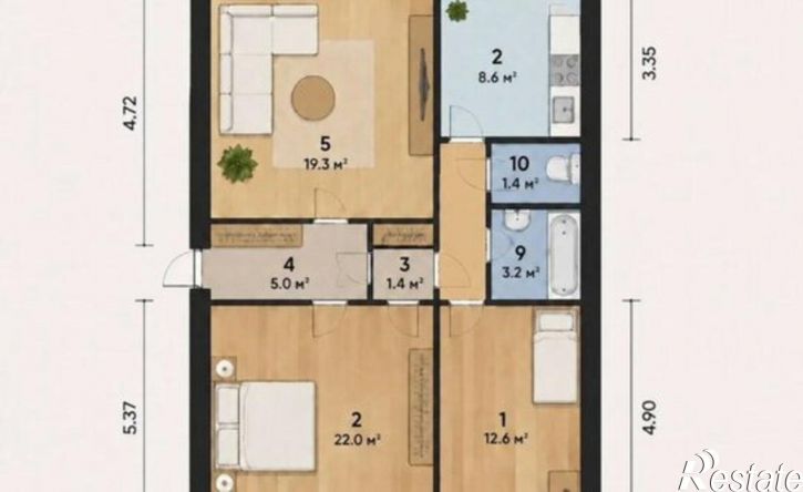 3-комн квартира улица Братьев Вагановых, 1,  д. 1