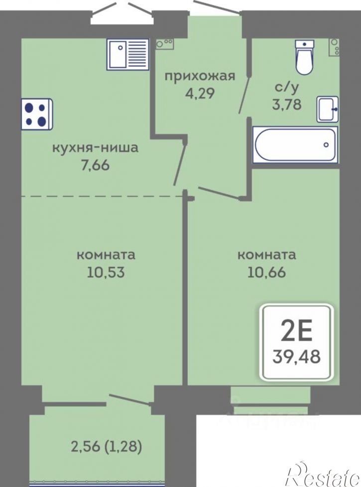2-комн квартира в новом доме Кировоградская улица, 37,  д. 37