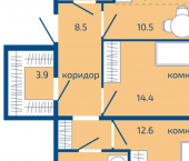 3-комн, 62кв м, этаж 1/10 Целинная улица, 59 к3