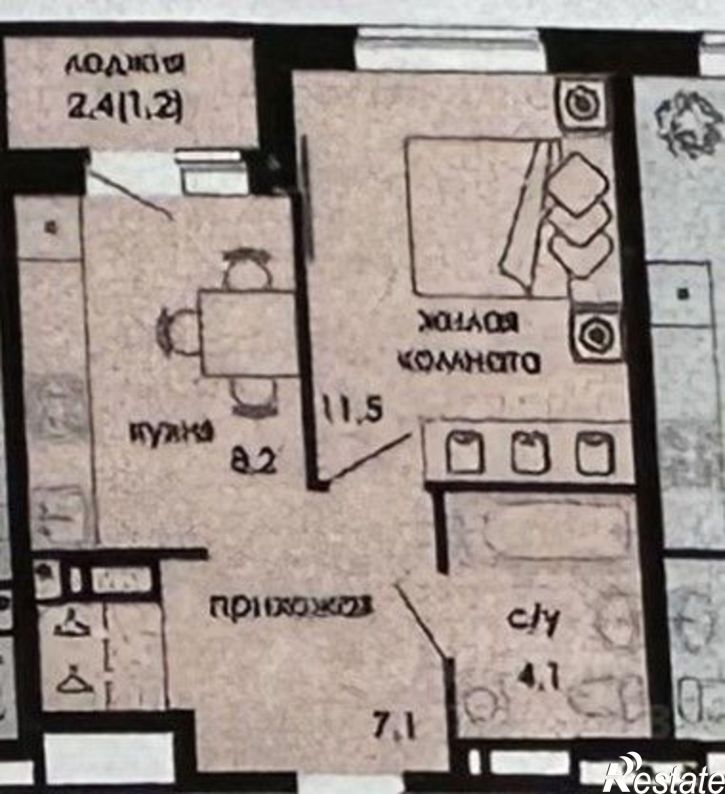 1-комн квартира Кузнецкая улица, 43В,  д. 43В