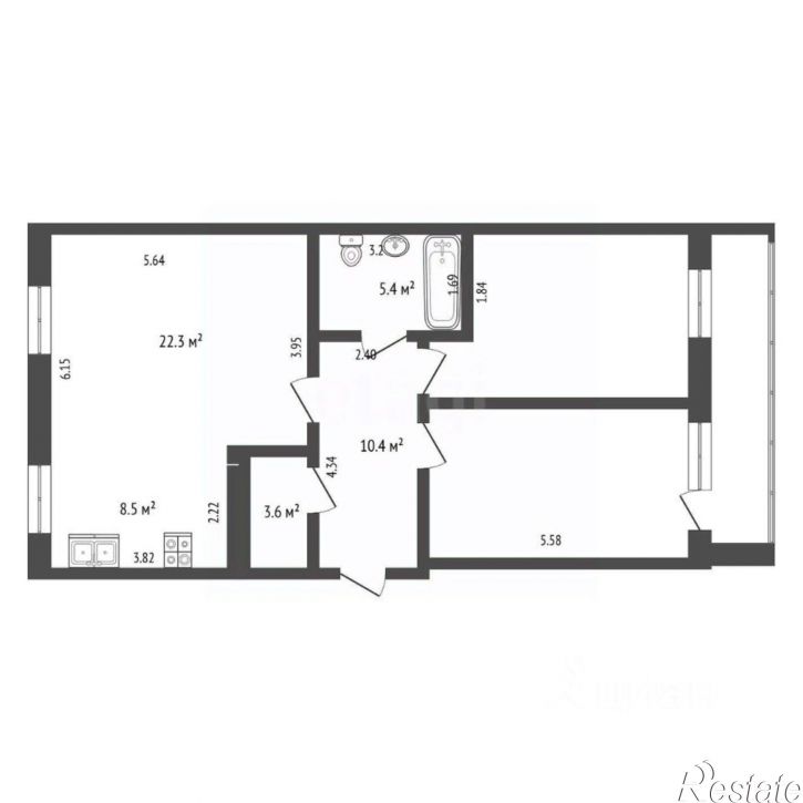 2-комн квартира ул Карпинского, 112/1,  д. 112/1