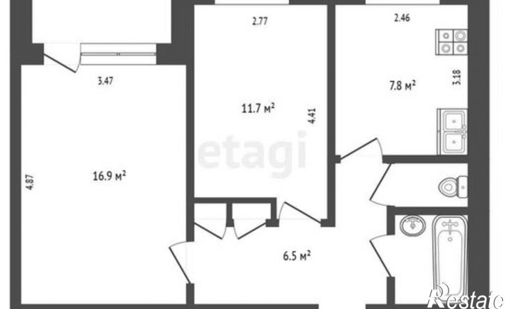 2-комн квартира ул Кировоградская, 12/2,  д. 12/2