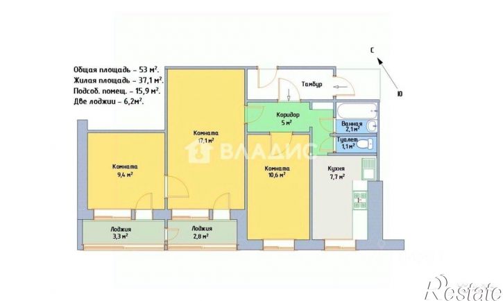 3-комн квартира ул Коломенская, 32,  д. 32