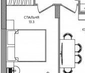 1-комн, 37 кв м, этаж 8/9 Самолётная улица, 7А