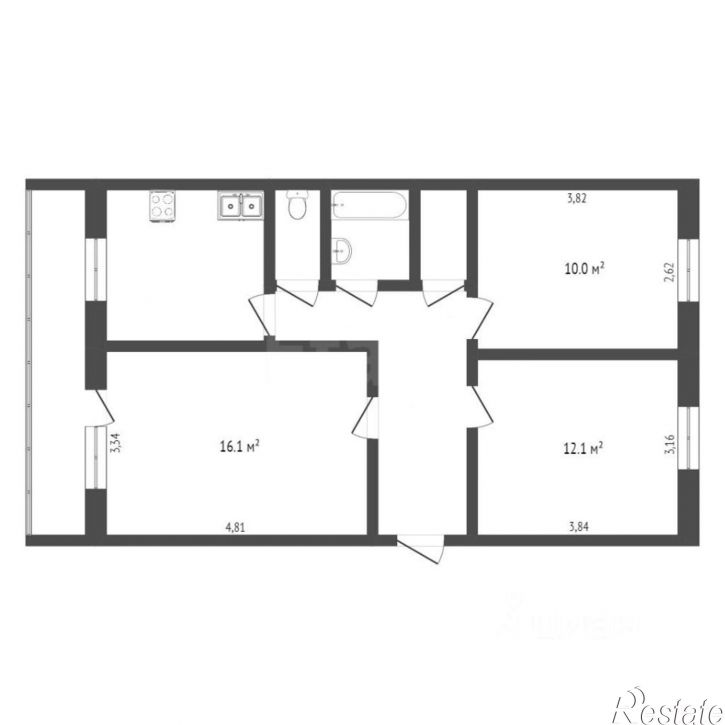 3-комн квартира улица Карбышева, 38,  д. 38