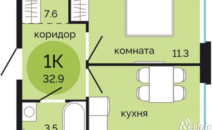 1-комн квартира в новом доме Саранская улица, 5А,  д. 5А