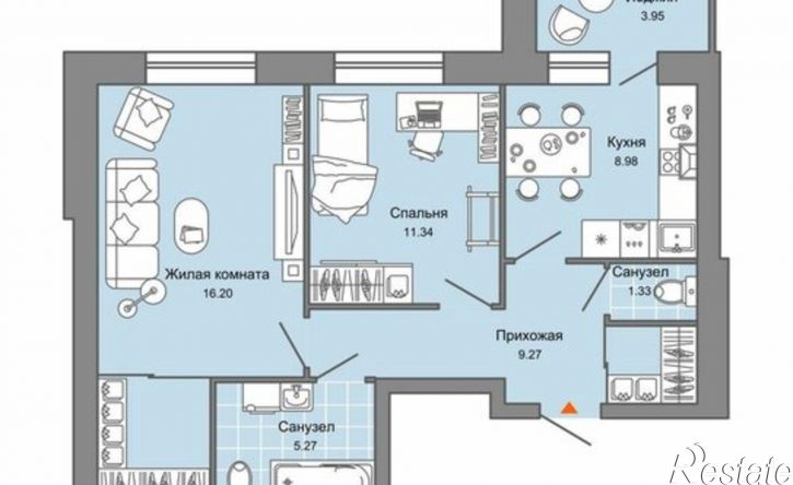 2-комн квартира в новом доме ул Дзержинского, 35б,  д. 35б