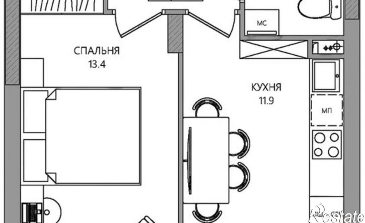 1-комн квартира в новом доме ул Самолетная, 7а,  д. 7а