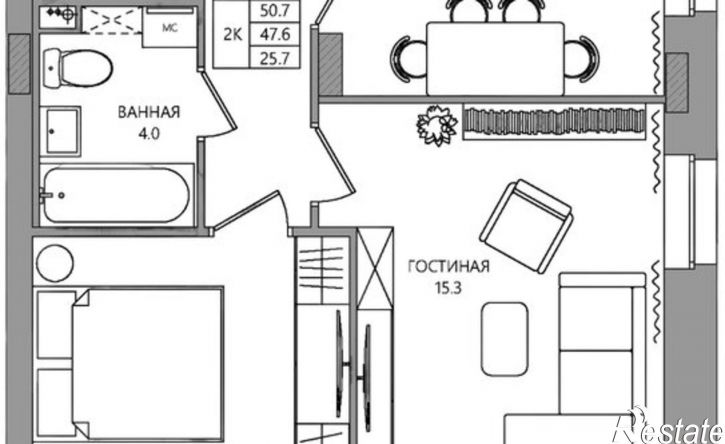 2-комн квартира в новом доме ул Самолетная, 7а,  д. 7а