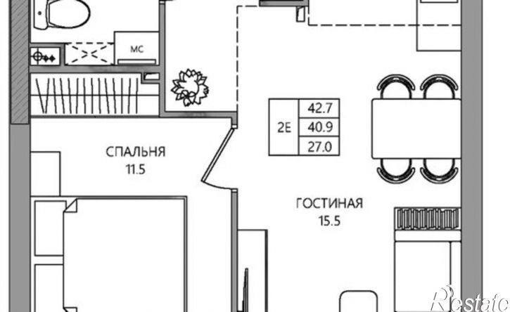 2-комн квартира в новом доме ул Самолетная, 7а,  д. 7а
