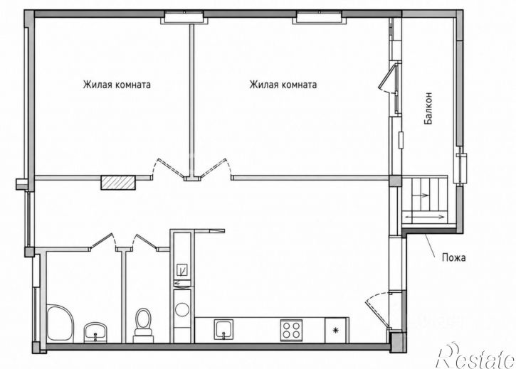 2-комн квартира ул Луньевская, 4,  д. 4