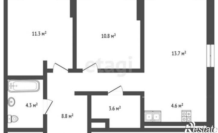 3-комн квартира ул Серебристая, 5,  д. 5