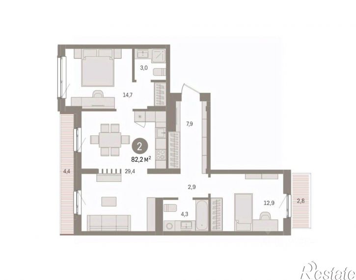 2-комн квартира в новом доме ул Солдатова, 23,  д. 23