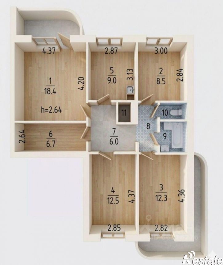 3-комн квартира улица Кронита, 4/2,  д. 4/2