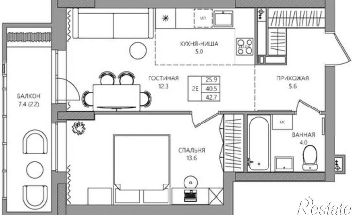 2-комн квартира в новом доме ул Батумская, 17,  д. 17