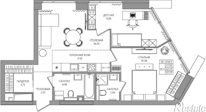 3-комн квартира в новом доме Баковый переулок, 5,  д. 5