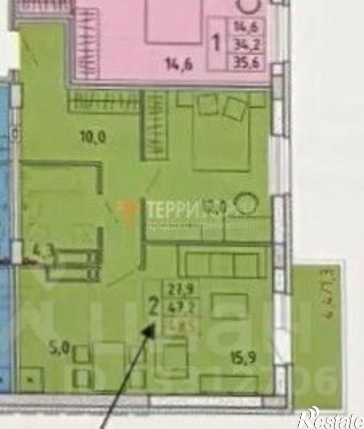2-комн квартира ул Карпинского, 14,  д. 14